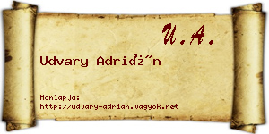 Udvary Adrián névjegykártya